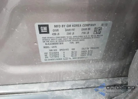 2014 Buick Encore Leather z USA, uszkodzony, nr VIN KL4CJCSB5EB573816